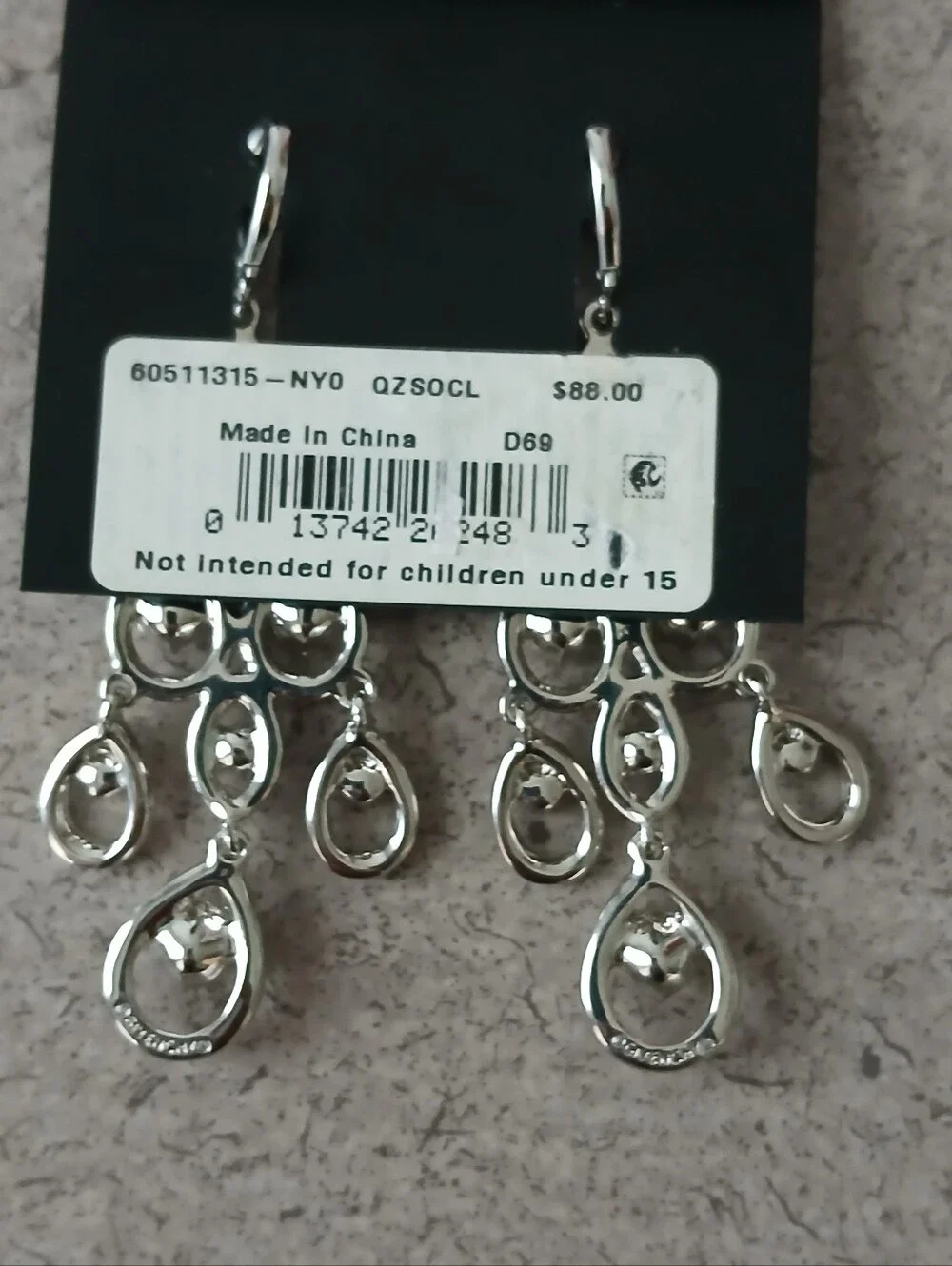 Givenchy Silver Crystal Teardrop Chandelier Earrings — Sparkling Clear Stones